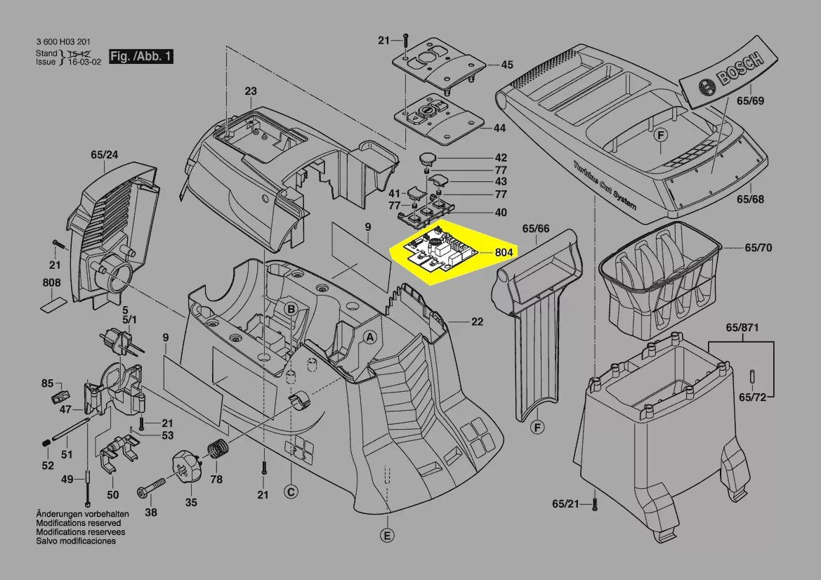 Platine réf. 1 600 A00 H6B BOSCH